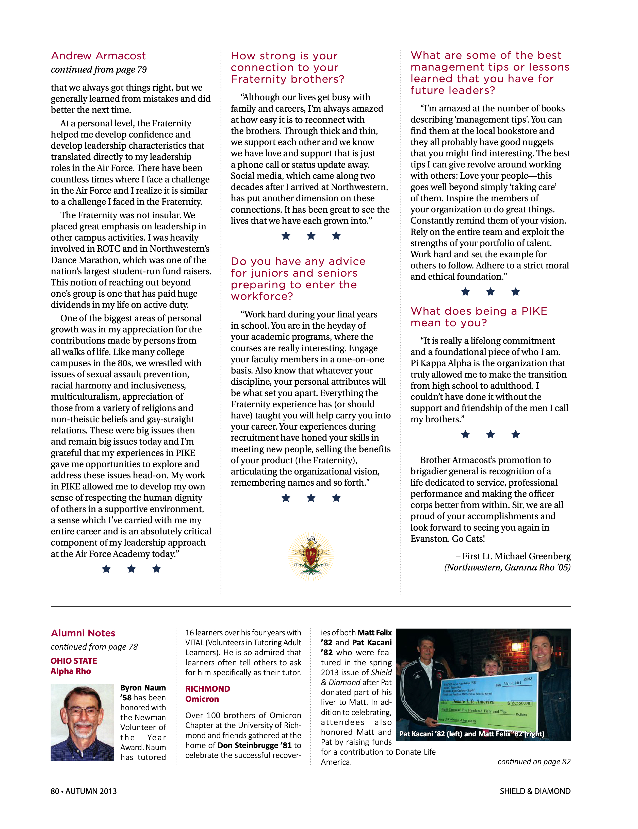 Alumni Notes, Continued, Autumn 2013